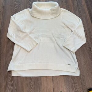 Calvin Klein ivory‎ Cowl Neck Sweater knit soft XL light academia gilmorecore